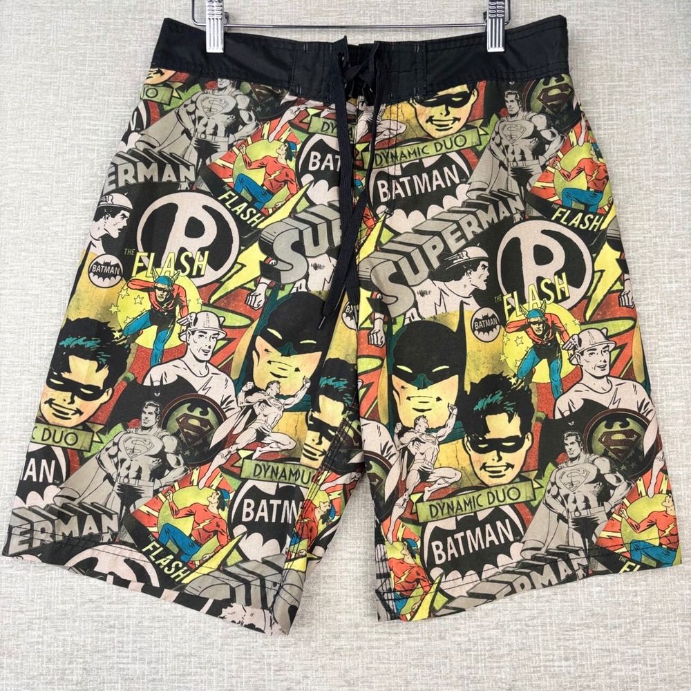 Batman Superman DC Comics Justice League Board Shorts Mens Medium All Over Print